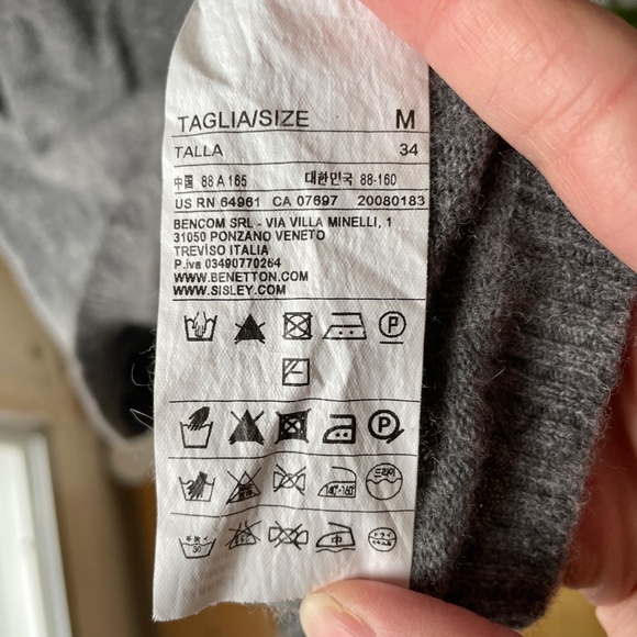 Stile Benetton mock neck Grey wool sweater Size small (Angora wool) - Picture 4 of 6